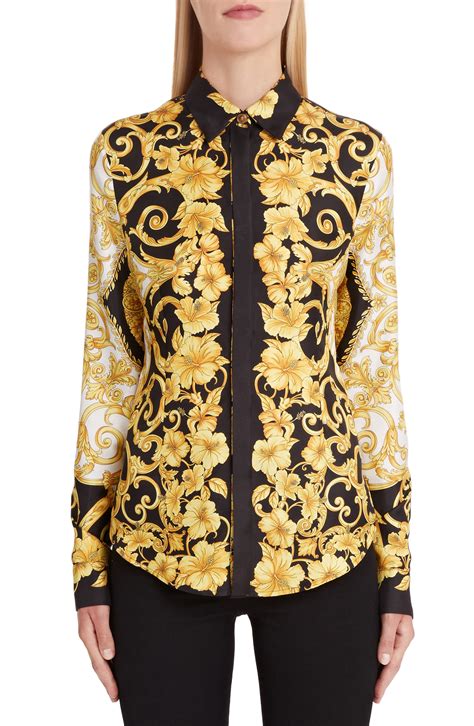 buttercream silk shirt and it versace|Women's Designer Shirts, Blouses & Tops .